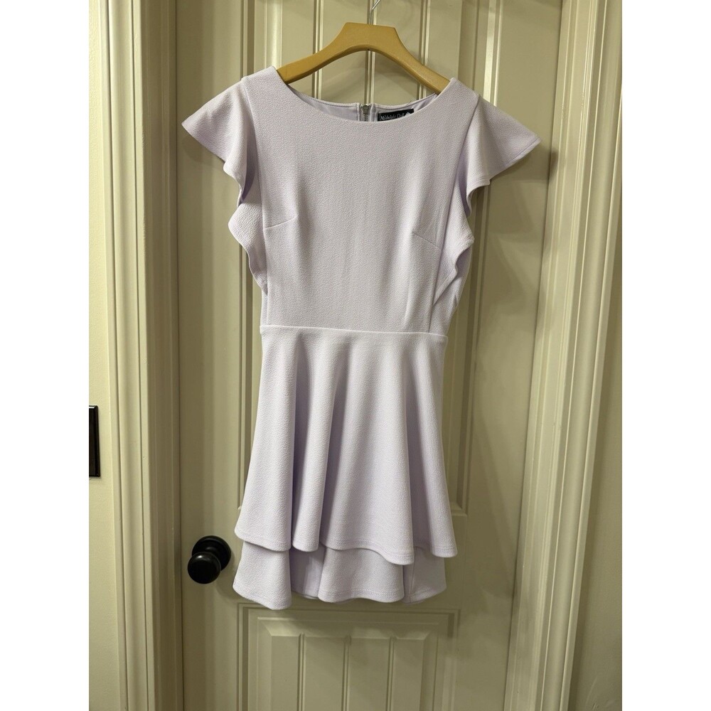 Midnight Doll Dress Women’s Lilac Flutter Sleeve Fit & Flare Mini Dress Size XS